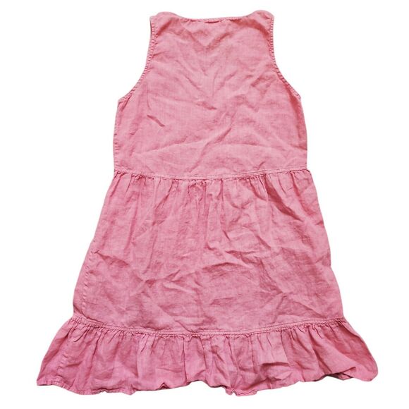 Cynthia Rowley Dress Women Small Linen V Neck Ruffle Mini Sleeveless Summer EUC - Picture 2 of 5